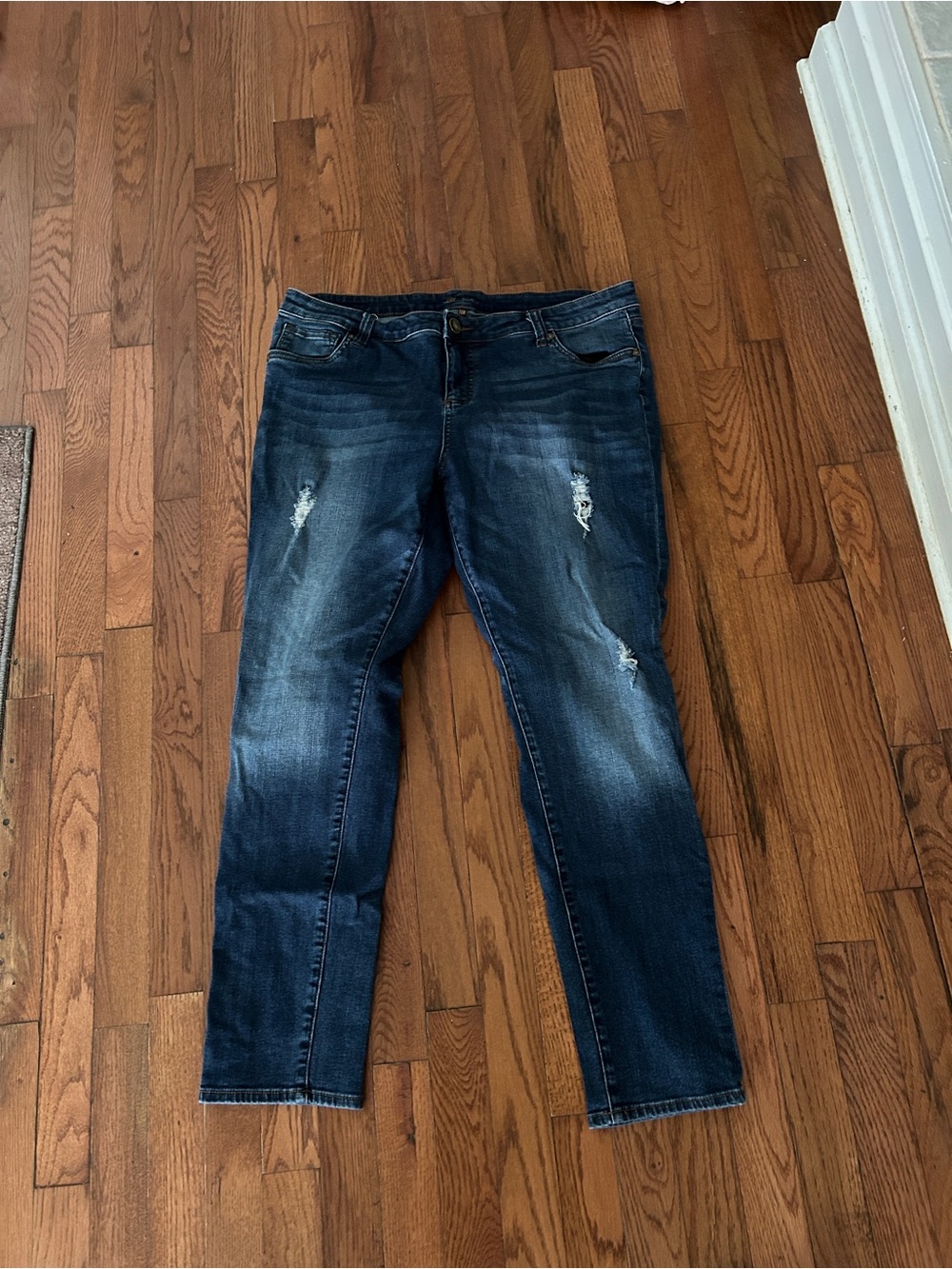 Out from the Kloth Dark Blue Distressed Women’s Jeans 14 w